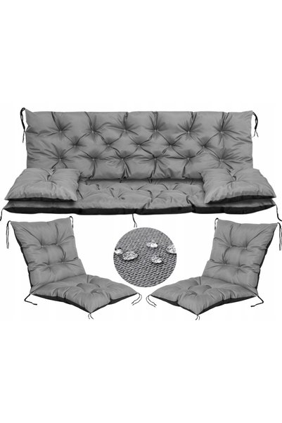 NO BRAND Perne pentru bancă de grădină 120x60x50 cm + 2 perne pentru scaun 50...