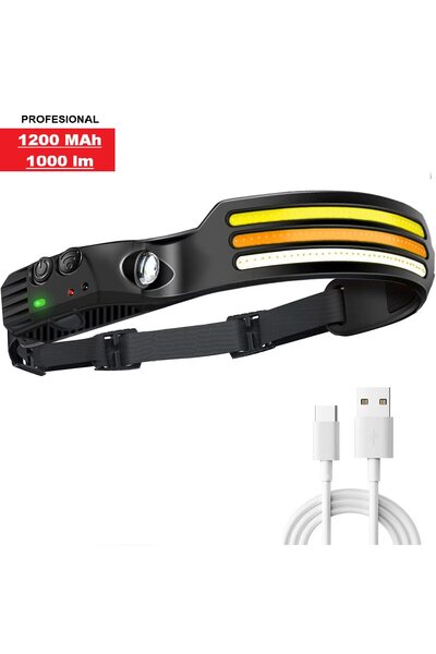 OEM Lanternă frontală LED cu 3 benzi LED COB și XPE, Profesională, Baterie de...