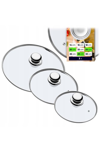 KADAX SET CAPACURI DE STICLA 20/24/28cm