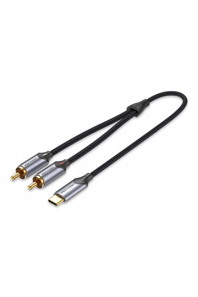 Vention Cablu audio USB-C la 2x RCA, 1m, tată, roșu și alb