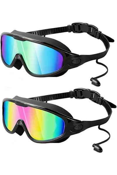 Generic Swim Goggles 2 Pack Wide View Anti Fog&UV Pool electroplated Swimming...