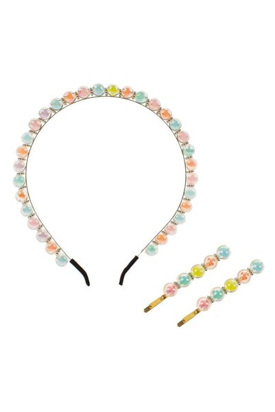 SHOPIENS Set 3 bucati coronita clamite pentru par cu margele colorate pentru ...