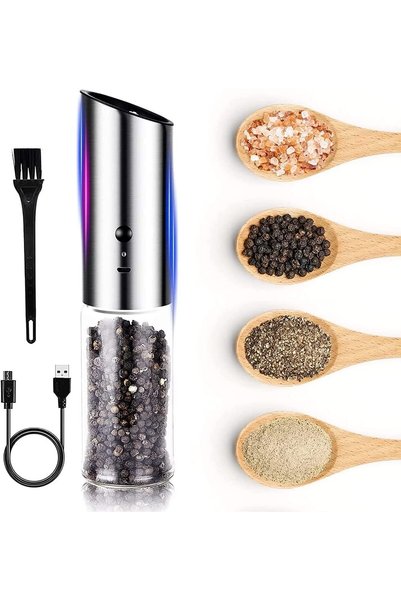 Generic Electric Salt and Pepper Grinder, Rechargeable Pepper Mill with Brush...