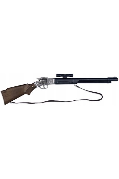 Gonher Pușcă de cowboy Pulio 155104/0, 8 cartușe, jucărie cu țeavă din plastic