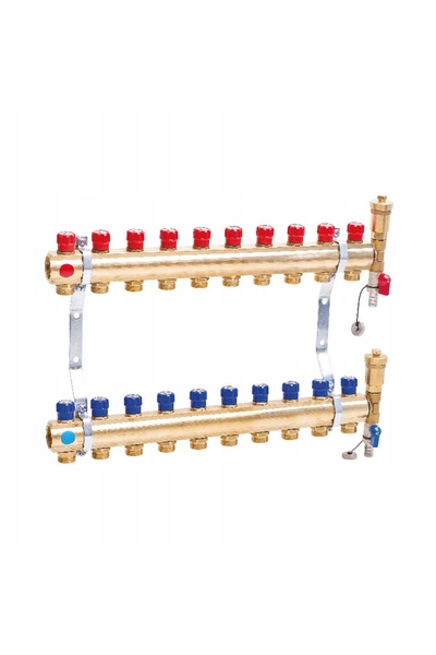 Perfexim Distribuitor de încălzire pentru radiator, cu 10 căi, din alamă, sol...