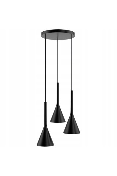 HELLUX Plafonieră Zen zwis cu 3 lumini, negru