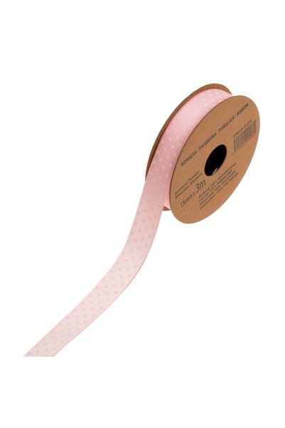 ANTBRO Panglică Roz cu Buline Albe 3m x 15mm pentru Proiecte DIY, ANTBRO®