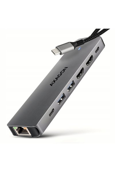 Axagon Hub USB-C 5Gbps cu afișaj dual 4K, 7 în 1 |   HMC-7HX2