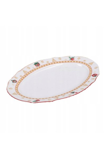 NO BRAND Tavă ovală La Porcellana Bianca Ediție de Crăciun 32 cm porțelan