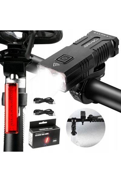 NO BRAND Set de lumini pentru bicicletă cu contor