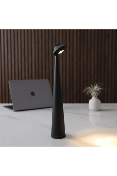 Generic ابجورة مضيئة معدنية وبلاستيك بتصميم عصري وأنيق ـ أسود ـ 5×5×35سم