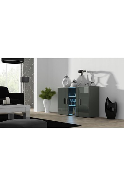 Cama Meble Comodă cu sertare 120 cm SOHO S7 Gri Lucios