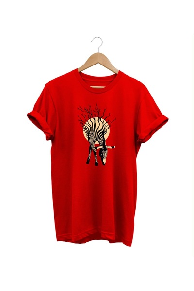 hobidünyam- Zebra Patterned 100% Cotton T-Shirt