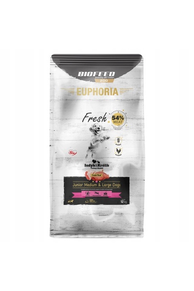 euphoria BIOFEED BIOFEED Carne Proaspătă Junior pentru Animale de Talie Medie...