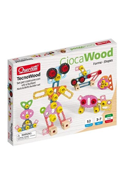 quercetti Set de construcție Techo Wood Premium Ludzik
