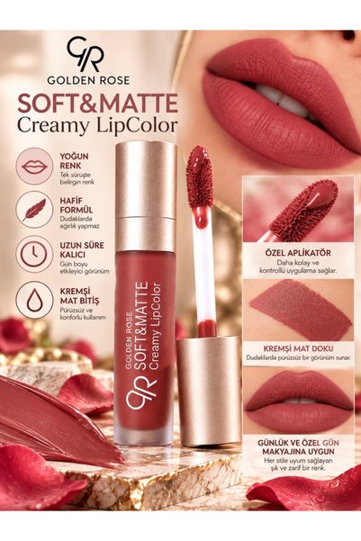 Soft & Matte Creamy LipColor Kremsi Mat Likit Ruj – Gül Kurusu Ton
