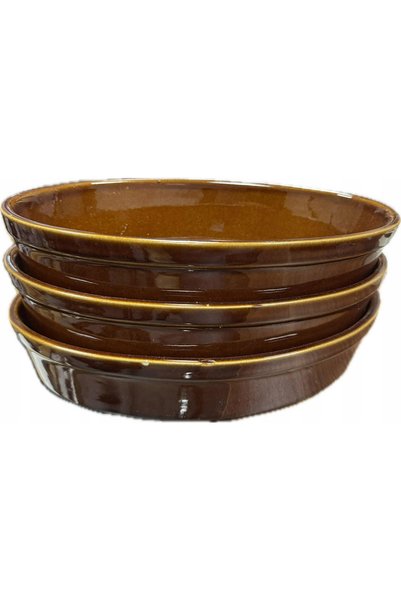 NO BRAND Set de vase de gătit termorezistente, 3 piese, culoare bronz