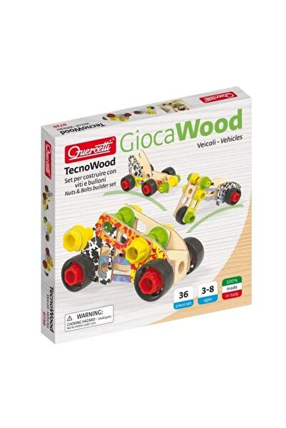 quercetti Set de construcție Techo Wood Basic 36 elemente