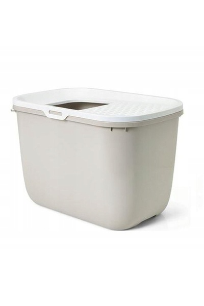 Savic HOP 58.5x39x39.5 cm Cutie de nisip maro cu capac alb