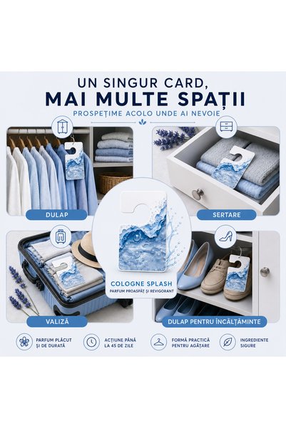 Elix Set 3 Odorizante pentru dulap si haine – parfum citrice Cologne Splash