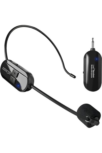Generic Wireless Microphone Headset System, 2.4G Wireless Headset Mic and Han...