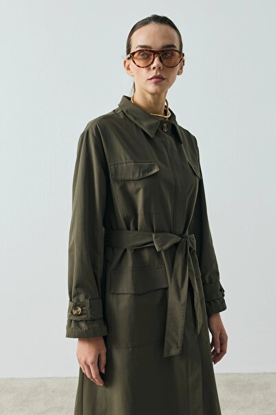 QANU Sorel Lined Trench Coat Green