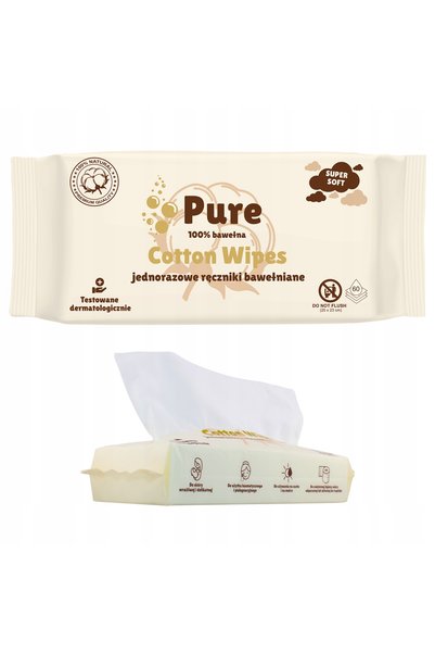 Pure PROSOAPE DE BUMBAC DE UNICĂ FOARTE DE UZATĂ PENTRU NOU-NĂSCUȚI 4x60 bucă...