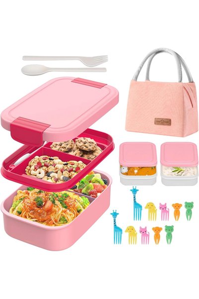 Generic Bento Box Adult Lunch Box with Insulated Lunch Bag, Containers for Ad...