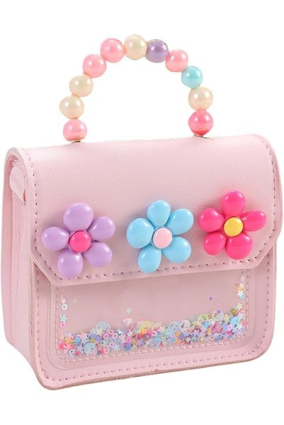 Generic Elegant Flower Design Girls Toddler Purse | Stylish Light Pink Crossb...