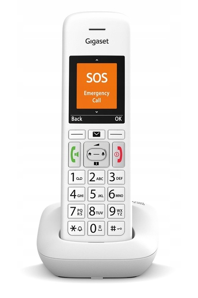 GIGASET Telefon fără fir E390 cu ecran TFT mare de 2.2 inch, funcție SOS pentru