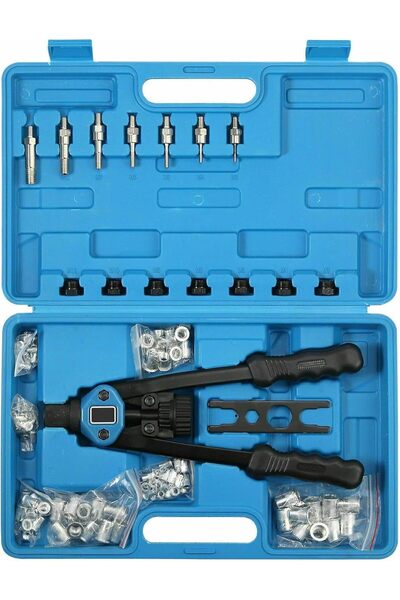 EXCEFORE Rivet Nut Gun Tool Kit, 34 cm Hand Riveter with 110pcs Nuts (M3-M12)...