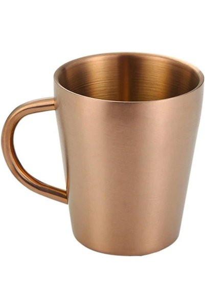 Generic كوب شرب، كوب قهوة من الفولاذ المقاوم للصدأ بجدار مزدوج، سعة 350 مل/12...
