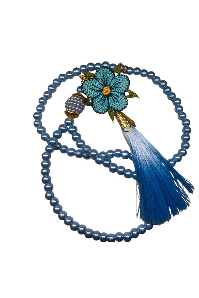 LMAN Needle-Embroidered Prayer Beads Gift Hobby Blue