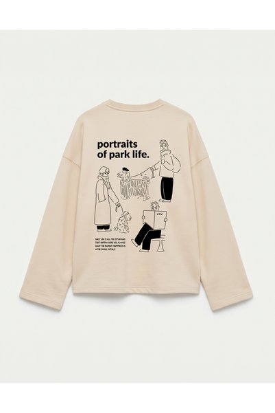 Disante Oversize 100% Pamuk 3 İplik Sweatshirt - Park Life