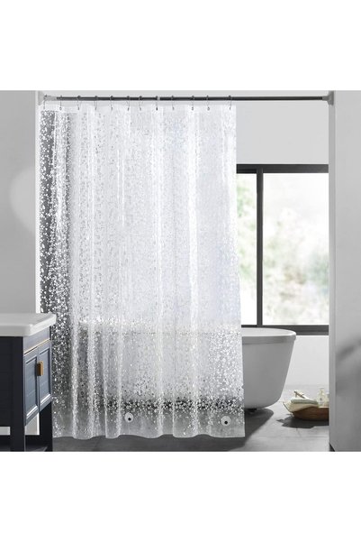 Generic Shower Curtain Liner, Waterproof 8G EVA Thick Shower Curtain with Hea...