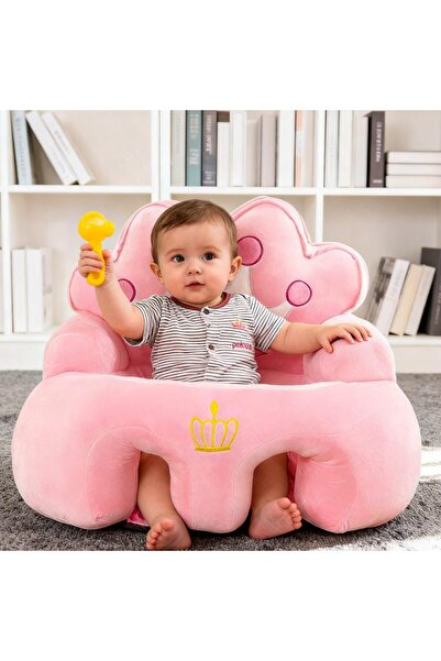 Generic 3-Color Crown Design Thickened Plush Baby Sitting Support Sofa Chair-...