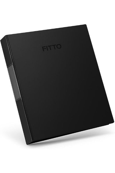 fitto مجلد ملفات بـ 4 ثقوب مقاس A4 34×25 سم أسود لتنظيم المستندات المكتبية