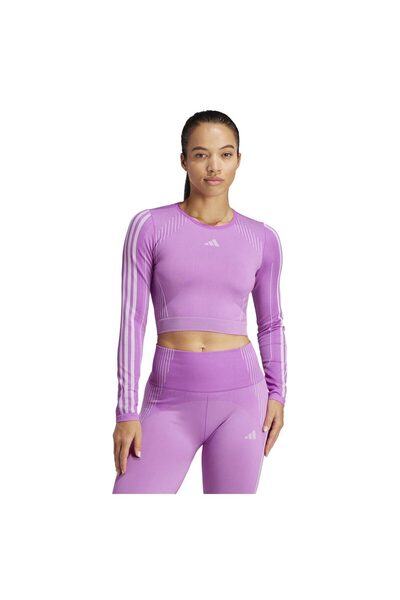 adidas Γυναικείο Πλεκτό Κοντό Μακρυμάνικο Μπλουζάκι