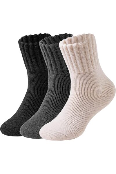 Generic Thermal Boot Socks for Women, 3 Pairs Thick Warm Winter Crew Socks, F...