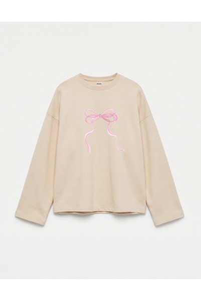 Disante Oversize 100% Cotton 3 Thread Sweatshirt - Thin Ribbon