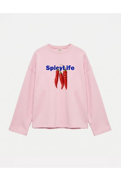 Disante Oversize 100% Cotton 3 Thread Sweatshirt - Spicy Life