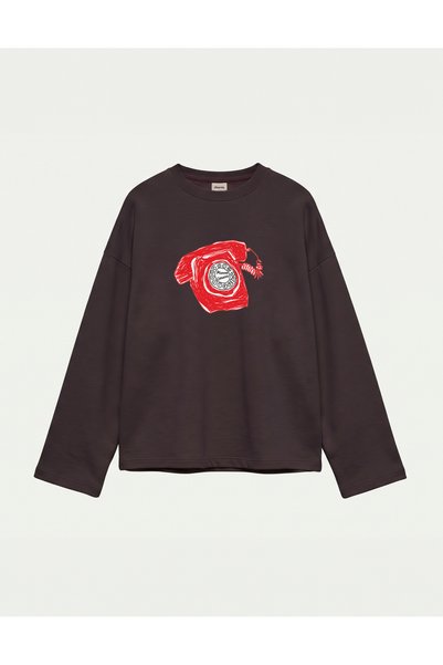 Disante Oversize 100% Cotton 3 Thread Sweatshirt - Retro Call