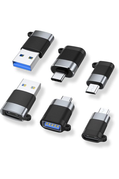 Generic محول USB C، 6 قطع من محولات USB 3.0 ذكر إلى Type-C أنثى، محول مايكرو ...