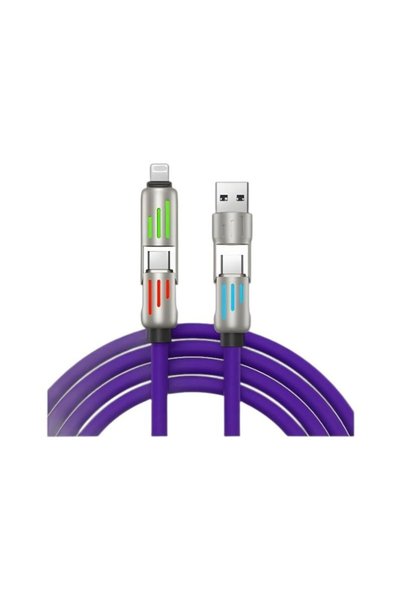Generic 240W 4-in-1 USB C Cable, Multi Charger Cable with Breathing Light, PD...