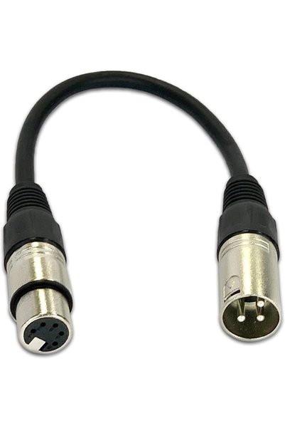 Generic 20cm DMX Cable Adapter, XLR Male to Female, 3 Pin Male to 5 Pin Female