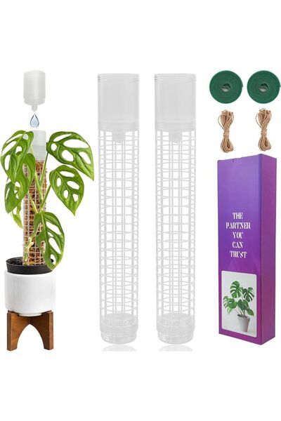 AZONEE Self-Watering Moss Pole for Monstera | 17.4" Stackable Plastic Support...