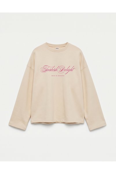 Disante Oversize 100% Cotton 3 Thread Sweatshirt - Turkish Delight