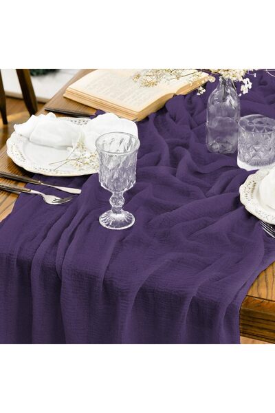 Generic Boho Peach Gauze Wedding Cheesecloth Table Runner, 30x120 Inch Season...