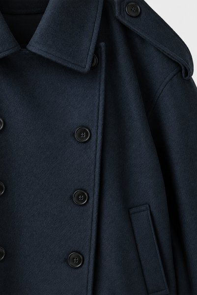 NET OF NOT Sophia Oversize Button Detailed Women's Trench Coat Imported Anti-Pilling Cashmere Coat