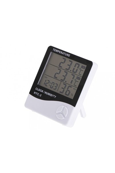 Ikonka Digital thermometer and hygrometer with clock and alarm HTC-2